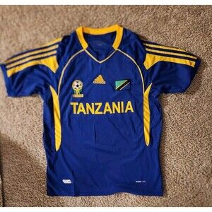 Tanzania Adidas Jersey Mens Sz L National Soccer Football Embroirdered Futbol